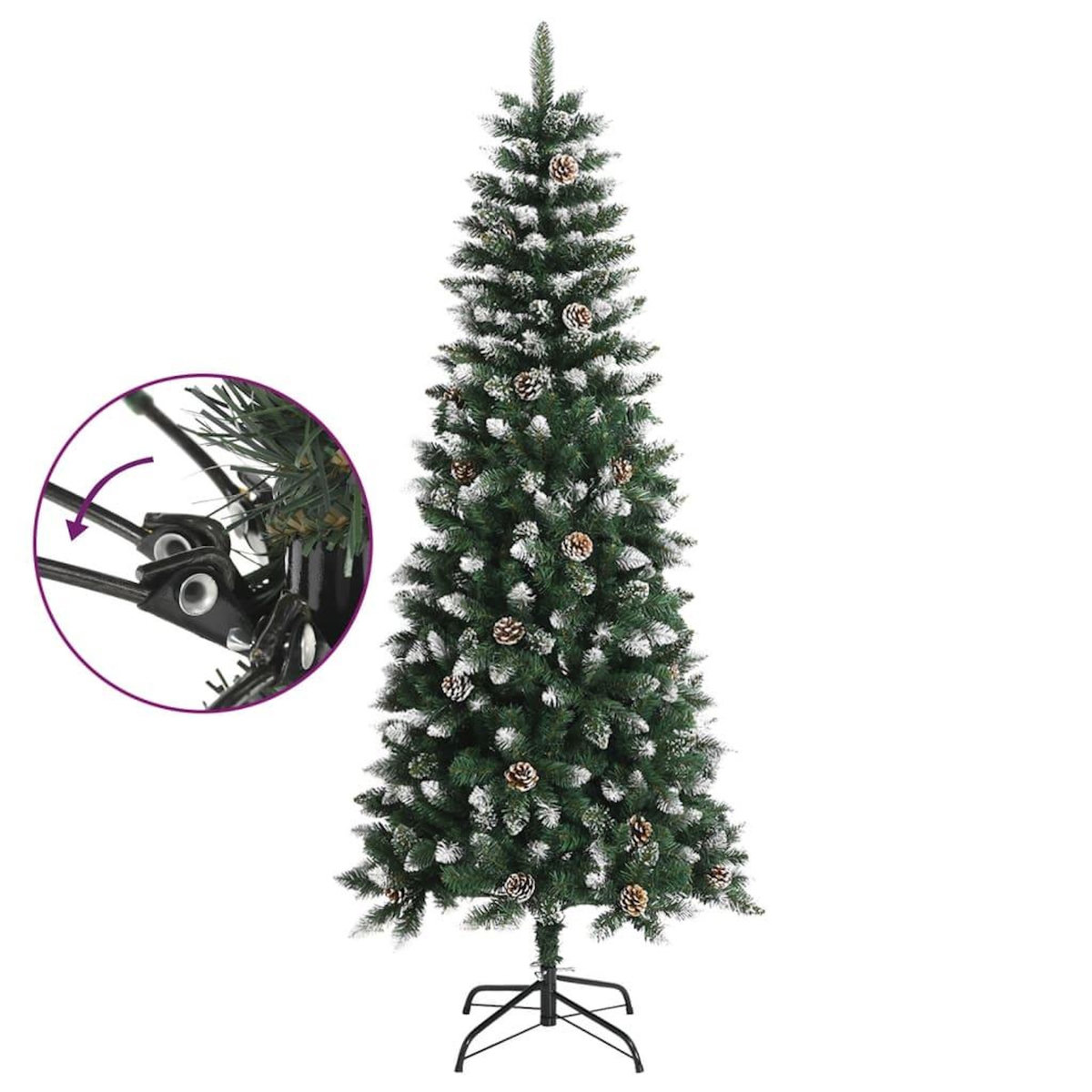 VIDAXL Sapin de Noël artificiel avec support Vert 180 cm PVC