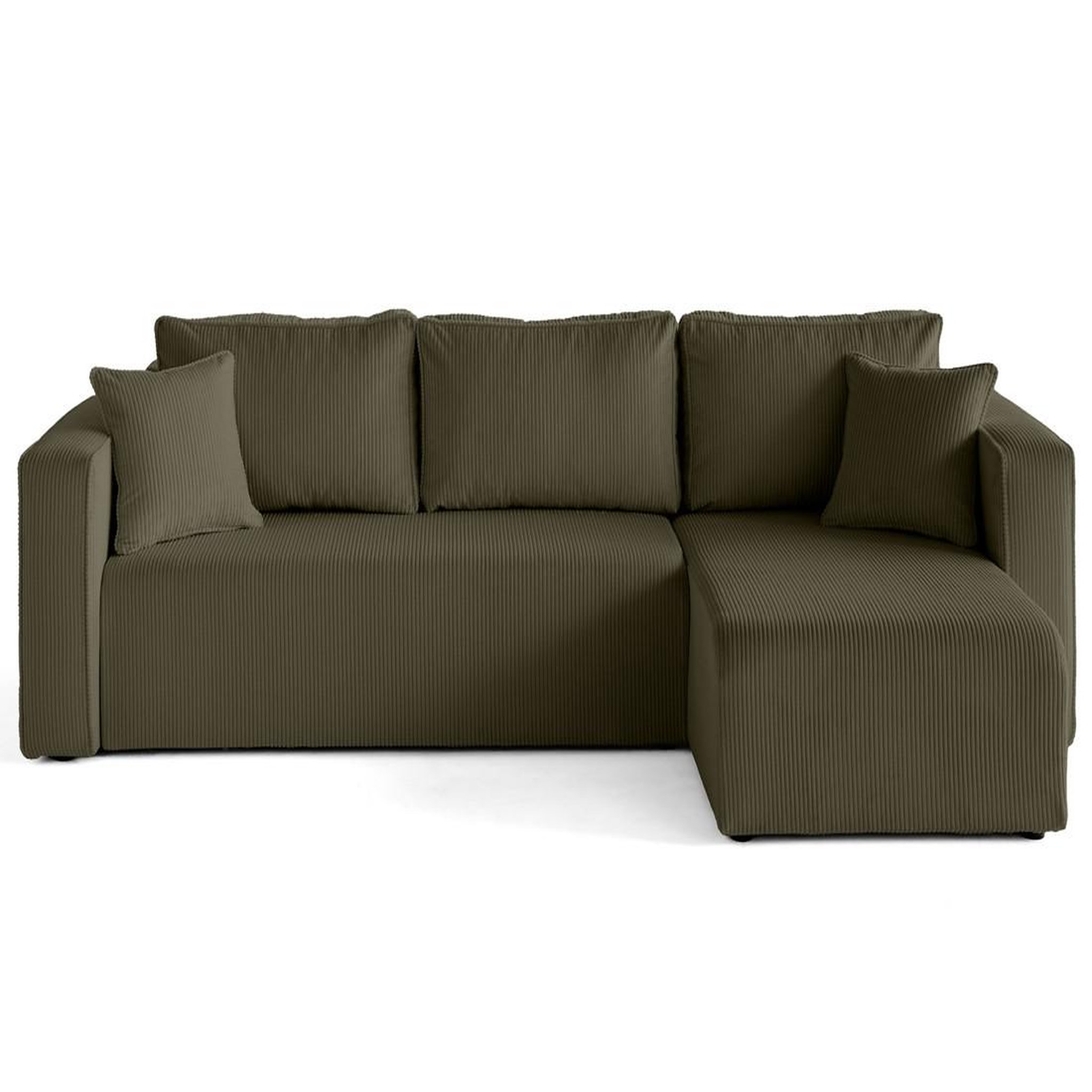 Voir la diapositive 1 : BEST MOBILIER Topaze - canapé d'angle déhoussable réversible 4 places en velours côtelé