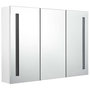 Voir la diapositive 4 : VIDAXL Armoire de salle de bain à miroir LED 89x14x62cm Blanc brillant