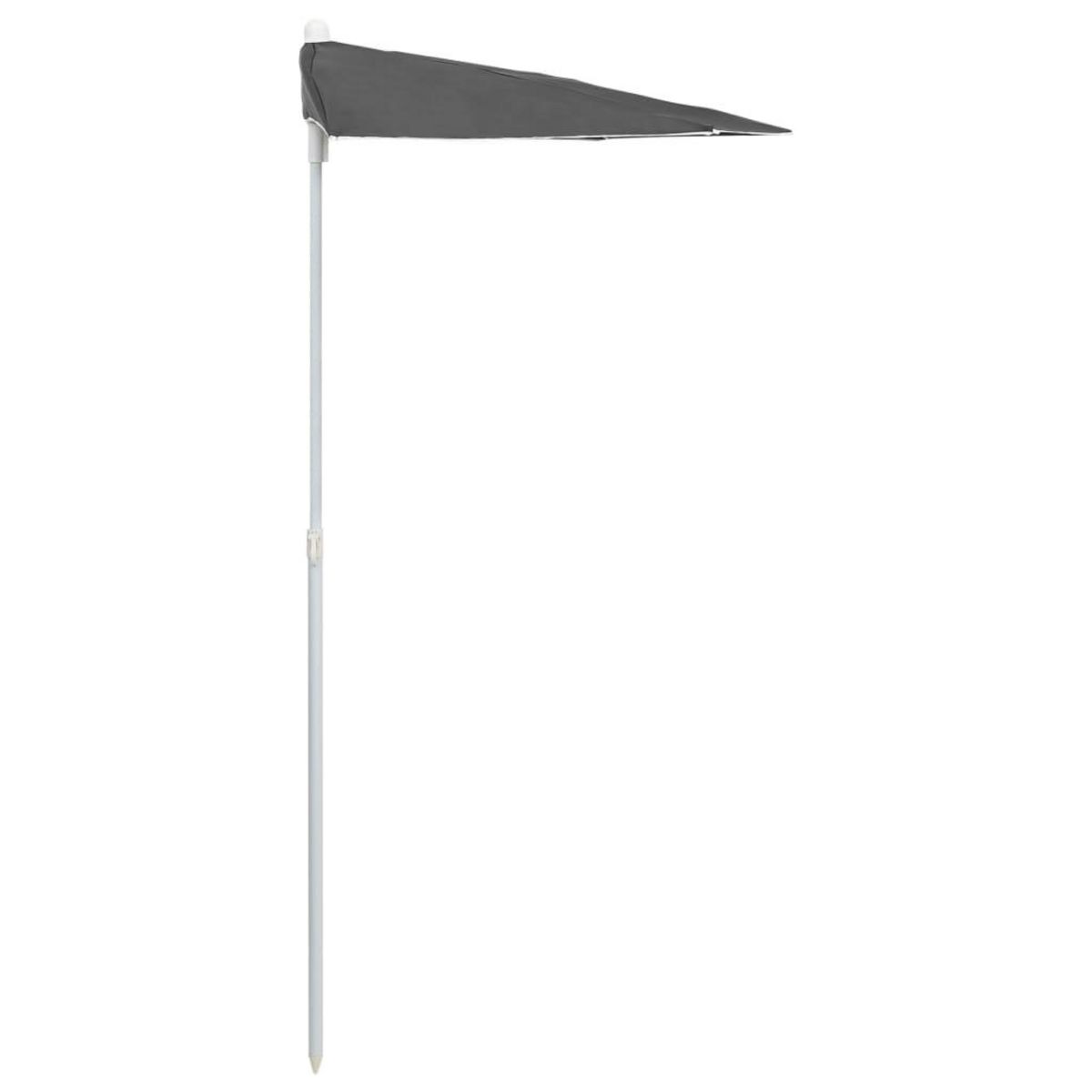VIDAXL Demi-parasol de jardin avec mat 180x90 cm anthracite