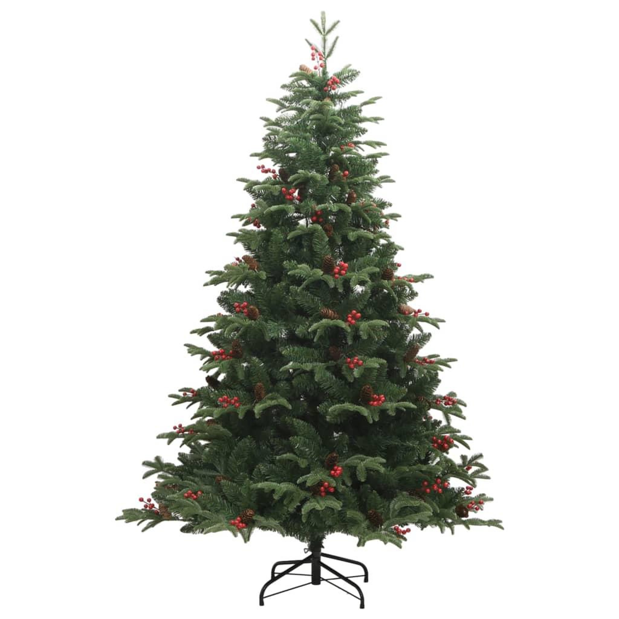 Voir la diapositive 2 : VIDAXL Sapin de Noël artificiel avec pommes de pin et baies 210 cm