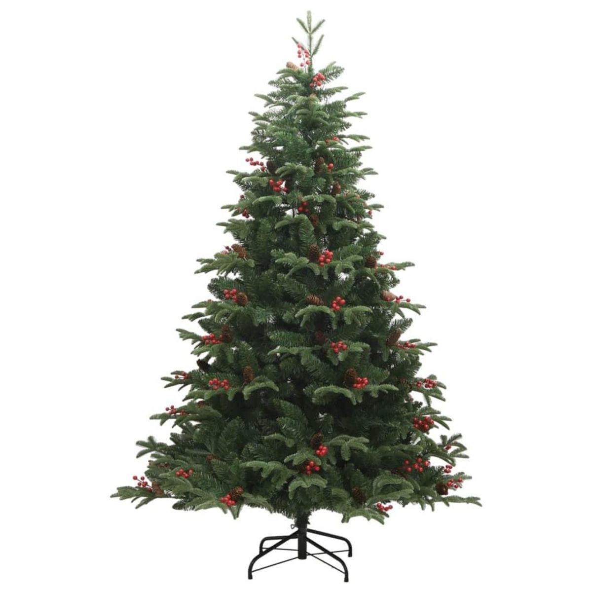 VIDAXL Sapin de Noël artificiel avec pommes de pin et baies 210 cm