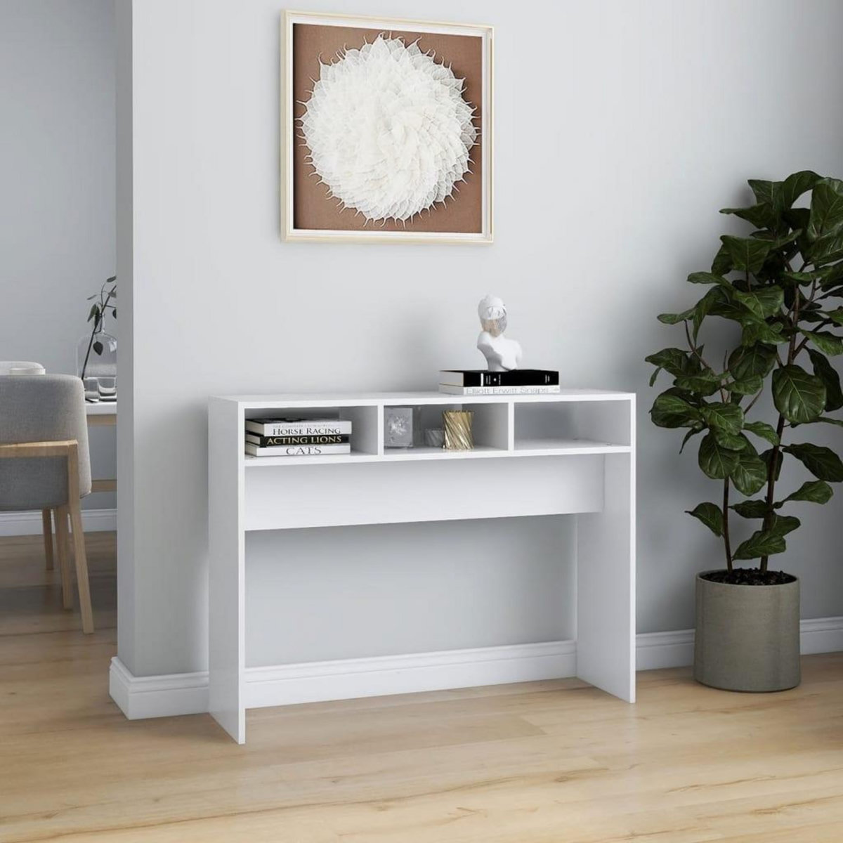 VIDAXL Table console blanc 105x30x80 cm bois d'ingenierie