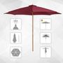 Voir la diapositive 4 : OUTSUNNY Outsunny Parasol droit en bois polyester haute densité protection solaire Ø 3 x 2,5 m rouge