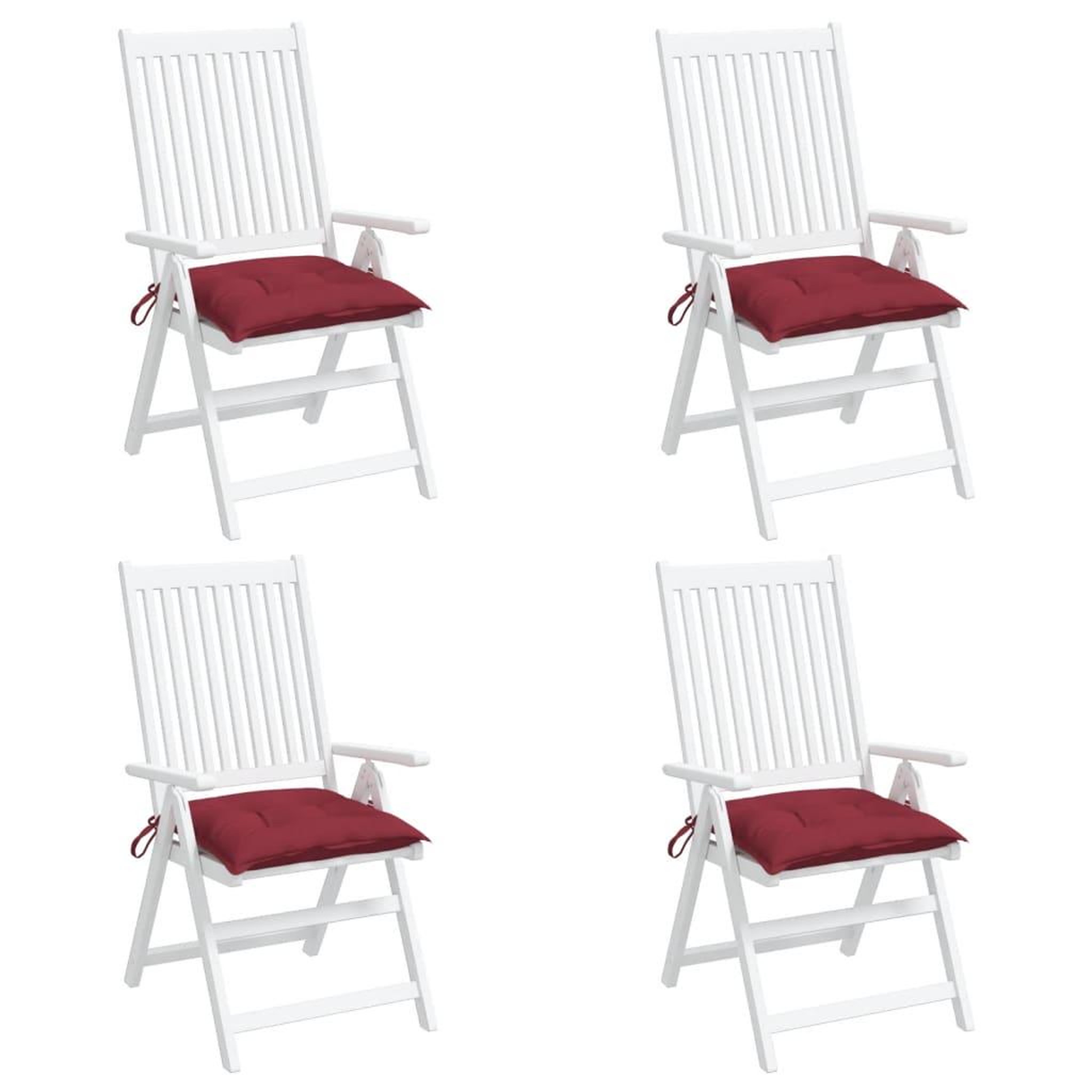 Voir la diapositive 4 : VIDAXL Coussins de palette lot de 4 rouge bordeaux 50x50x7 cm