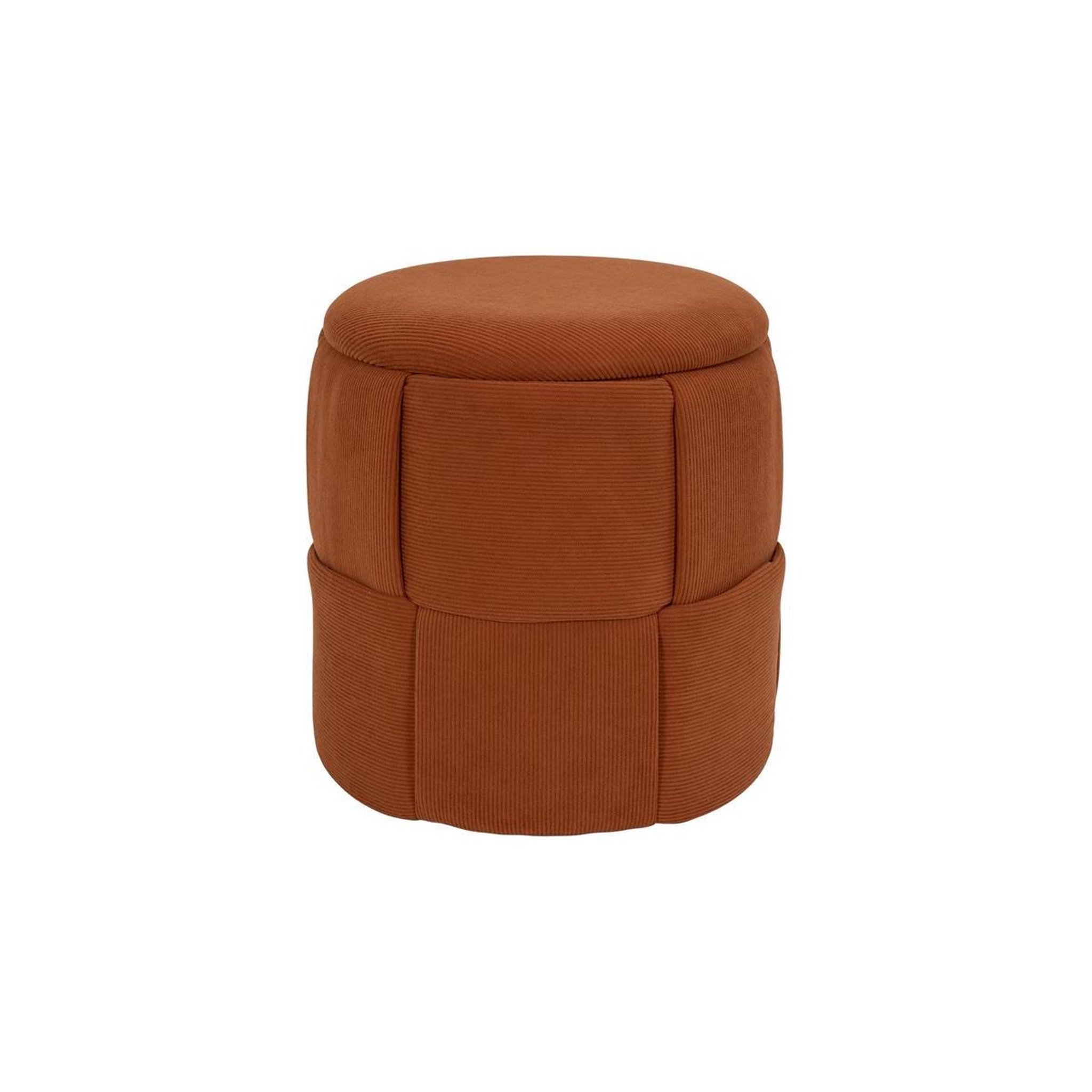 The Home Deco Factory Pouf Coffre Tressé Côtelé  Jules  38cm Terracotta
