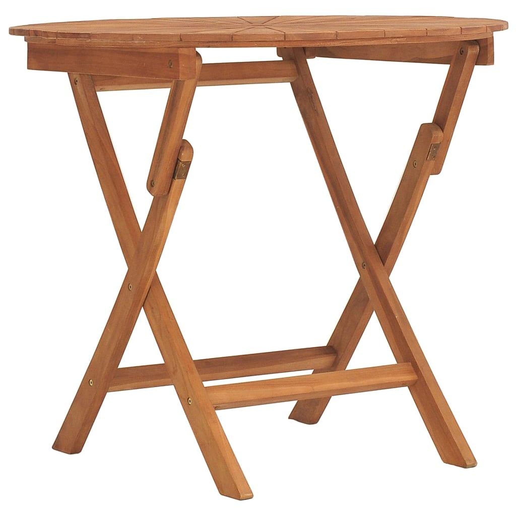 Voir la diapositive 2 : VIDAXL Table pliable de jardin Ø 85x75 cm bois massif de teck