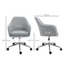 Voir la diapositive 3 : HOMCOM HOMCOM Chaise de bureau design contemporain dossier accoudoirs striés hauteur réglable pivotant 360° piètement chromé lin gris clair