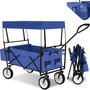 Voir la diapositive 1 : tectake Chariot de jardin et de transport pliable avec toit bleu