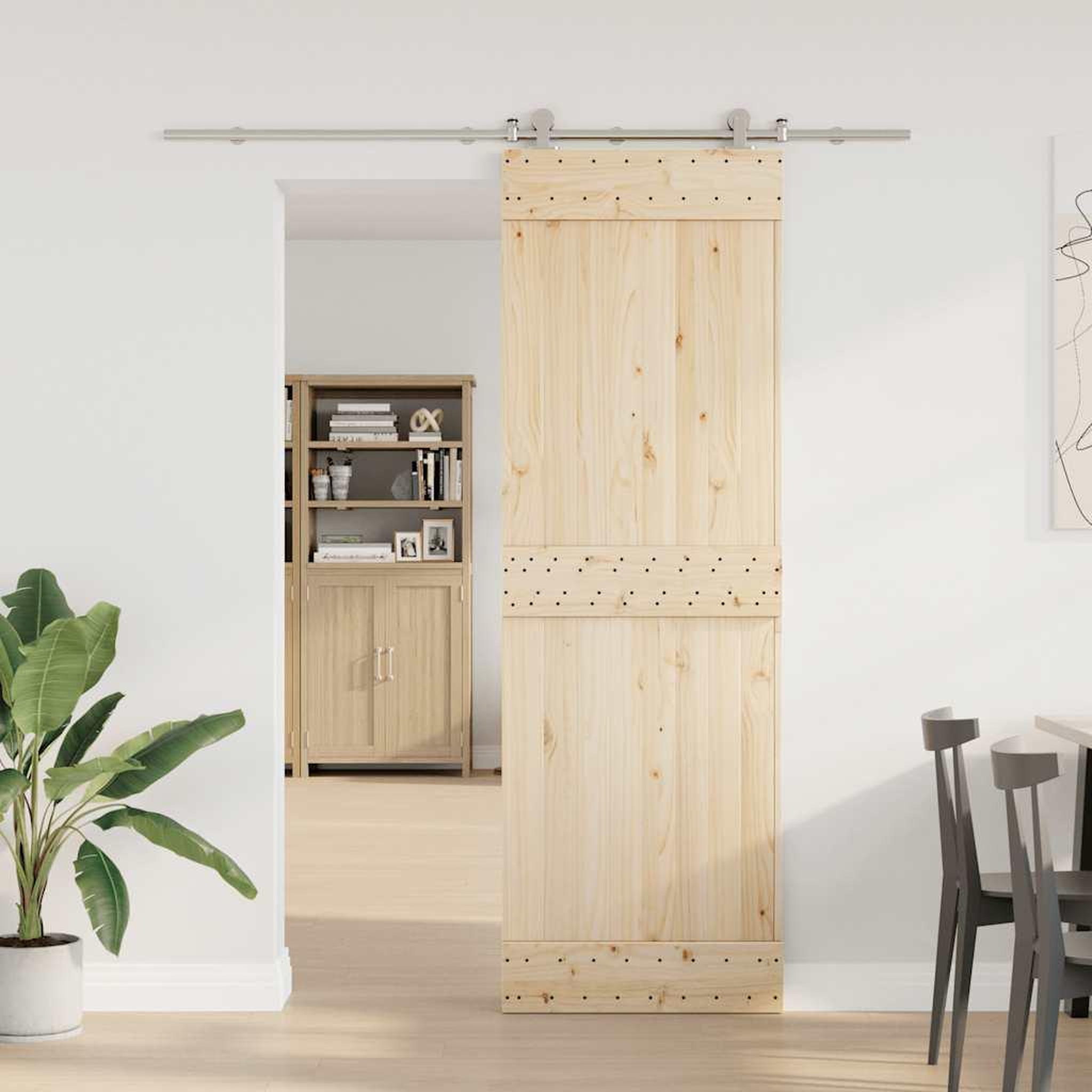 Voir la diapositive 3 : VIDAXL Kit fixation porte coulissante 200 cm Acier inoxydable Argente