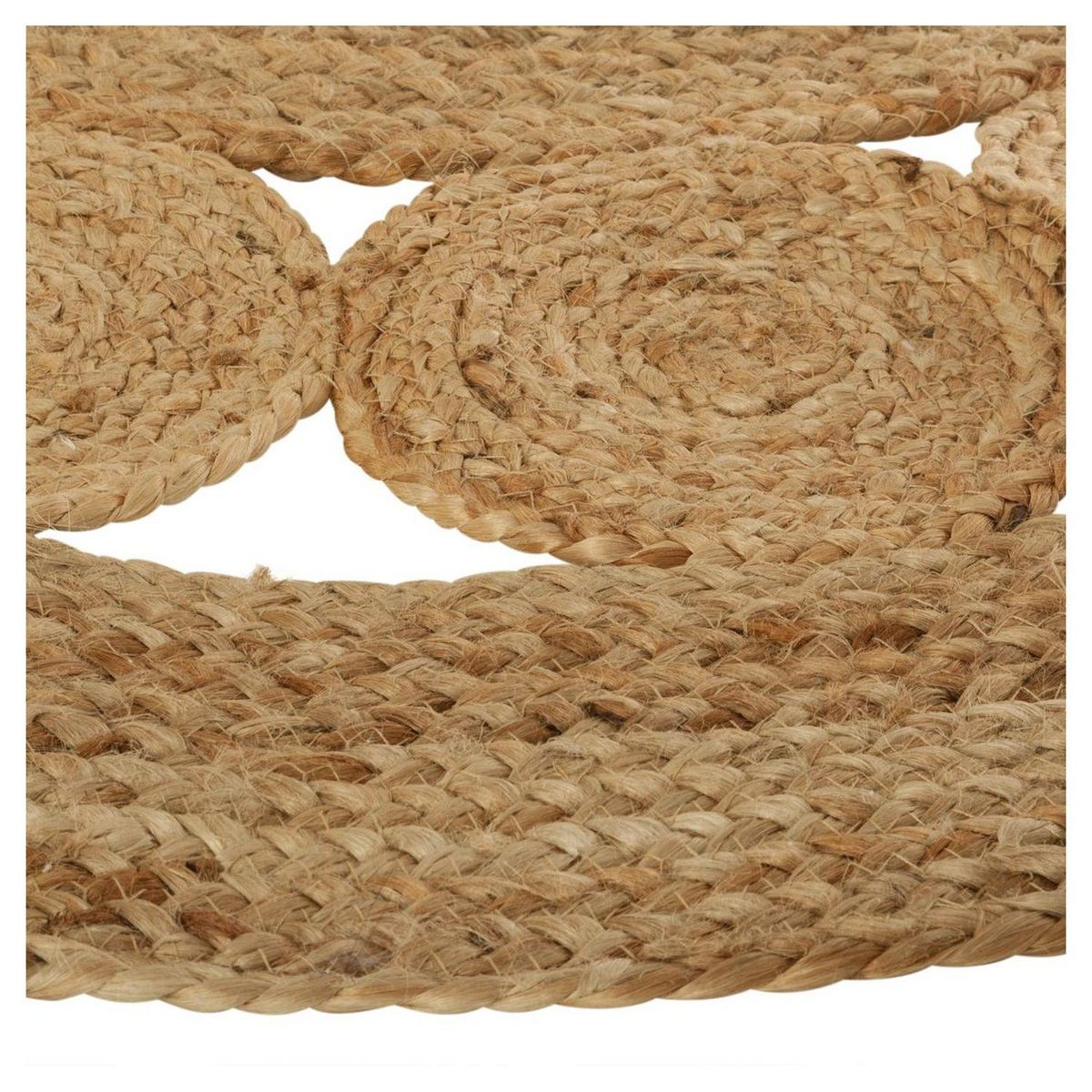 ATMOSPHERA Tapis déco rond en jute végétal ajouré SOLEIL diamètre 120 cm