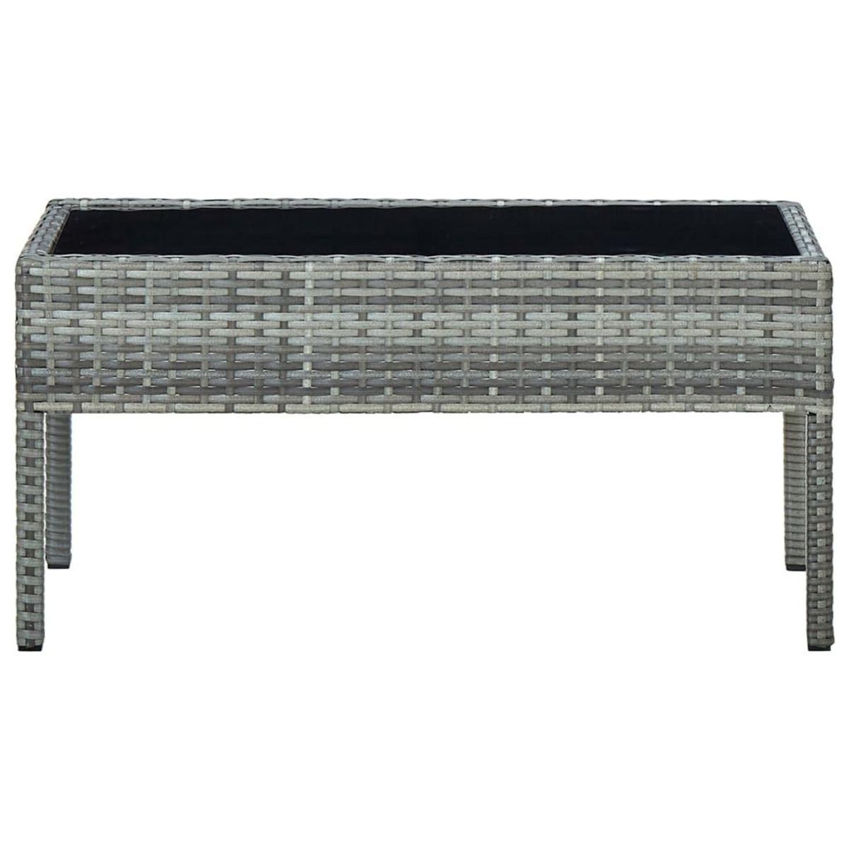 VIDAXL Table de jardin Gris 75x40x37 cm Resine tressee