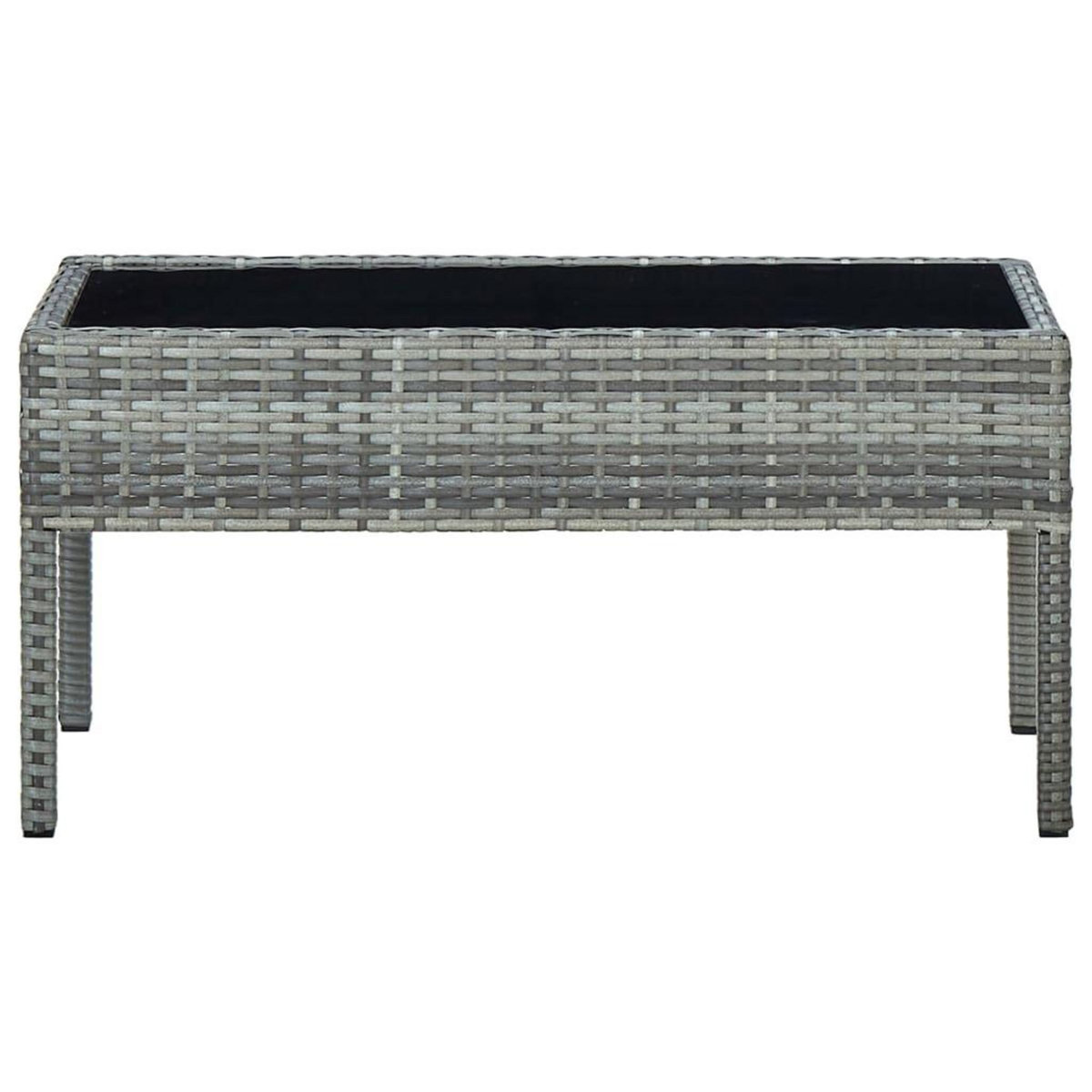 VIDAXL Table de jardin Gris 75x40x37 cm Resine tressee