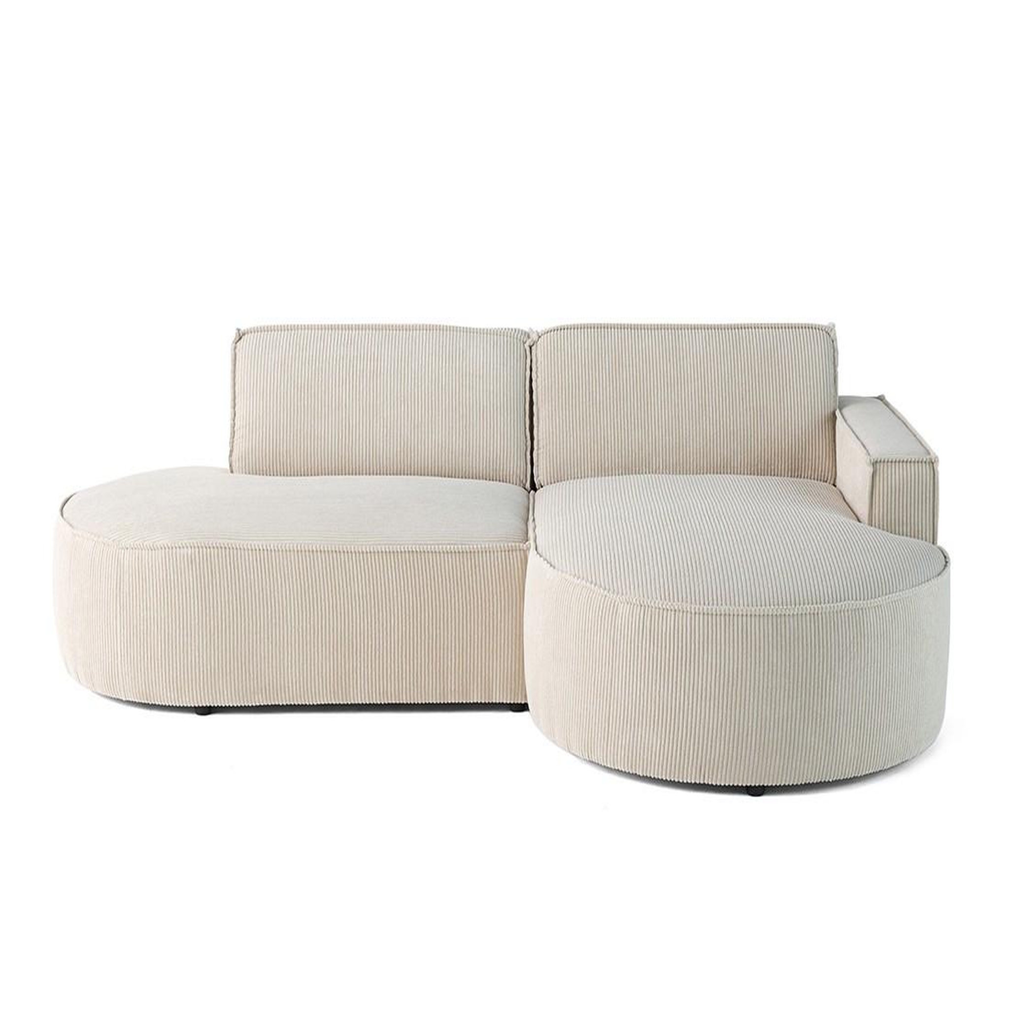 Voir la diapositive 1 : LISA DESIGN Spiaggia - canapé d'angle droit - forme arrondie - 4 places - en velours côtelé