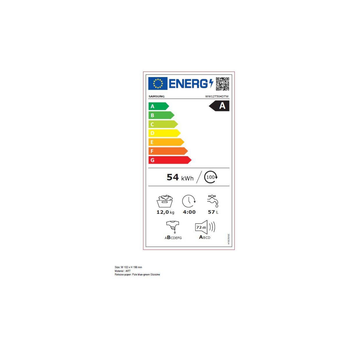 Samsung Lave linge hublot WW12T504DTW