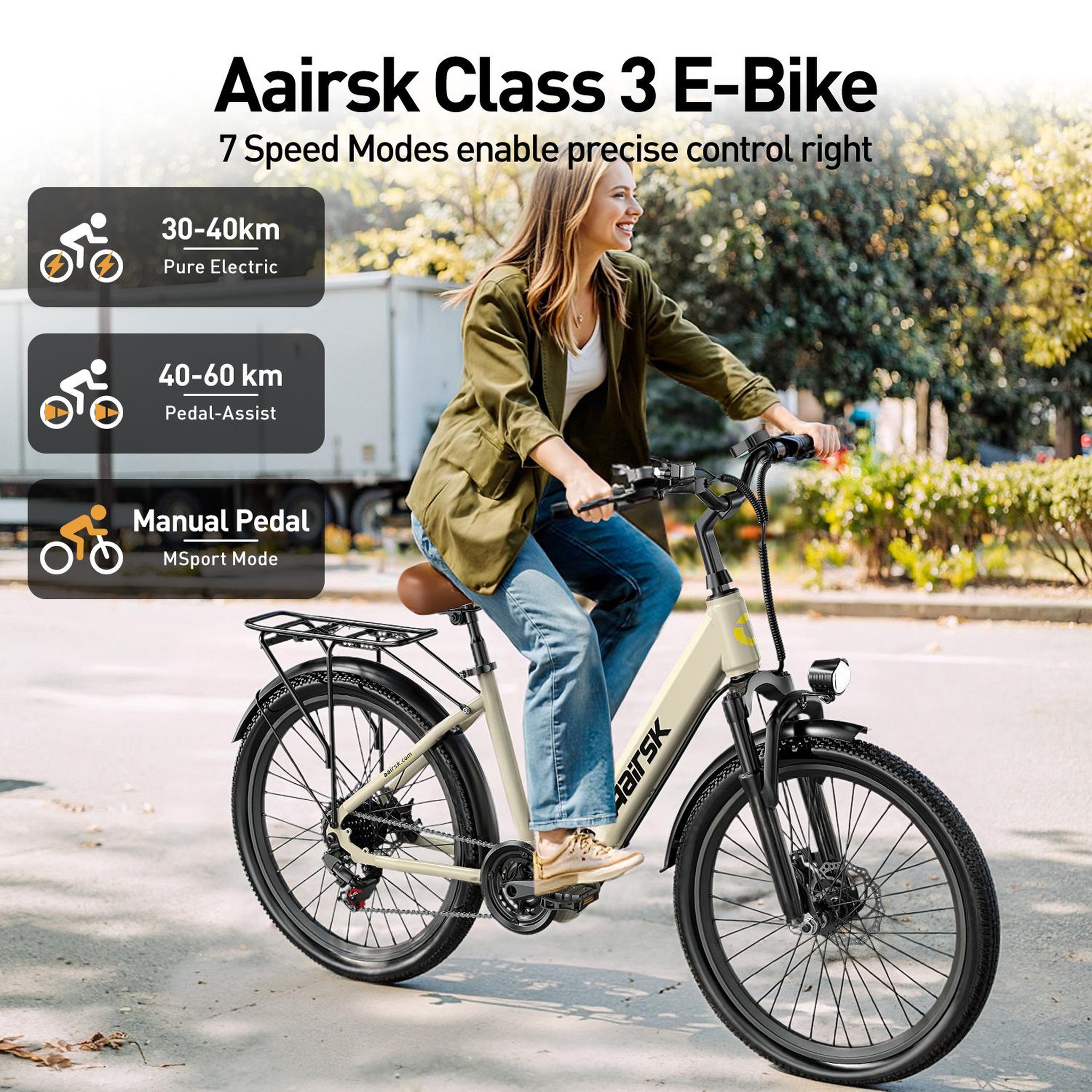 Voir la diapositive 6 : AAIRSK Vélo électrique urbain aairsk su7, 24 pouces, pour adultes, 36 v 250 w 13 ah, déverrouillage nfc