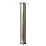 CENTRALE BRICO Pied table basse carré HETTICH fixe acier brossé gris