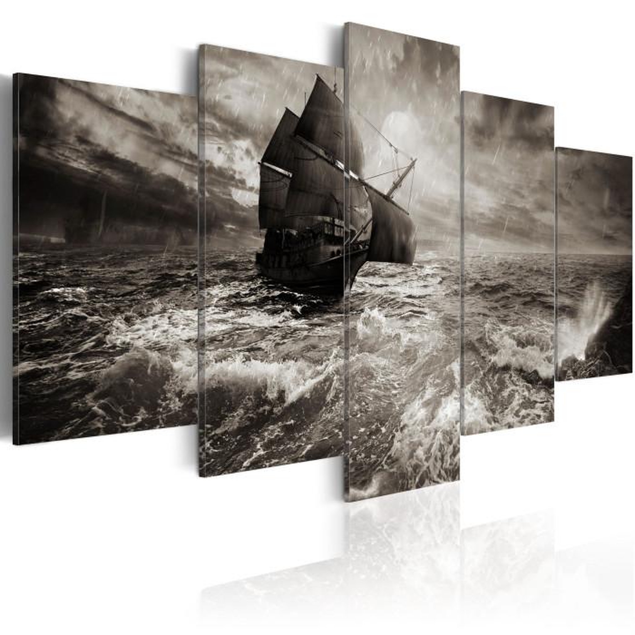Paris Prix Tableau Imprimé  Bateau dans la Tempête!. Coloris disponibles : Multicolore
