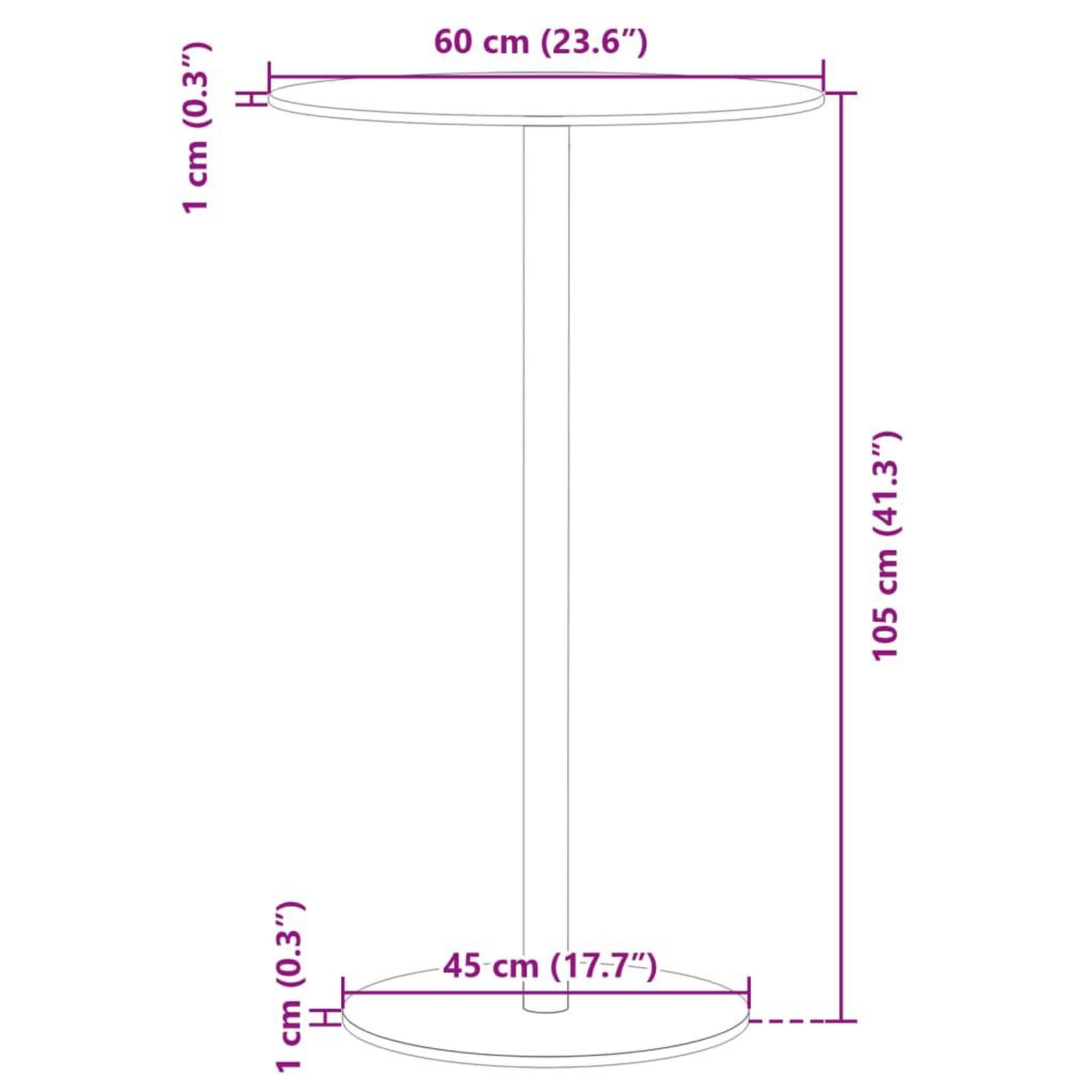 Voir la diapositive 6 : VIDAXL Table de jardin ronde noir Ø60x105 cm acier