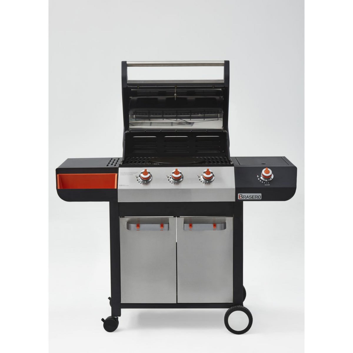 Barbecue gaz 3 brûleurs + 1 latéral inox EMMA