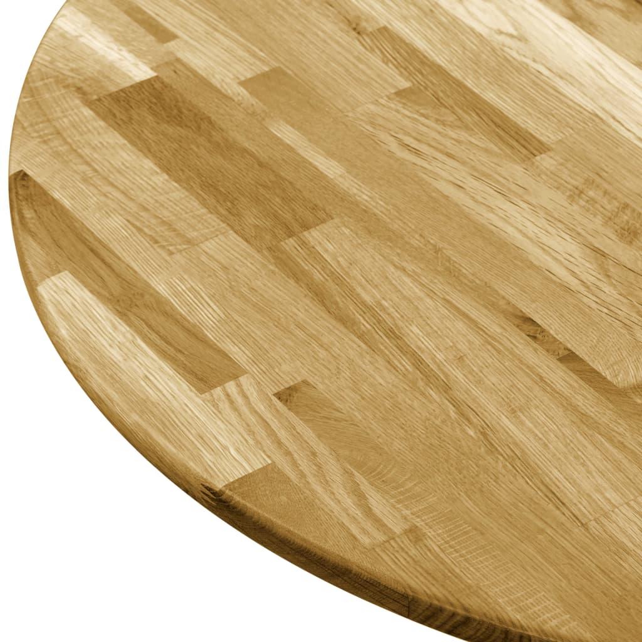 Voir la diapositive 4 : VIDAXL Dessus de table Bois de chene massif Rond 23 mm 600 mm
