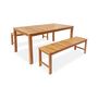 Voir la diapositive 5 : SWEEEK Banc 2 - 3 places en acacia du Vietnam. bois clair. intérieur / extérieur. 140cm