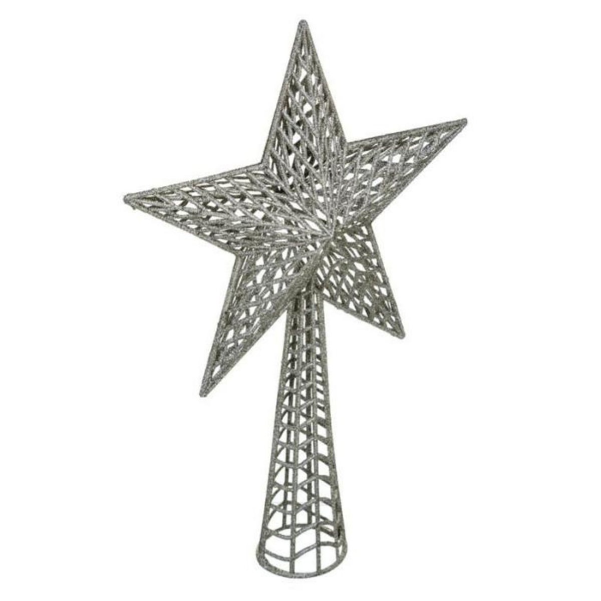 FEERIC LIGHT & CHRISTMAS Cimier Déco avec Paillettes  Étoile  38cm Argent