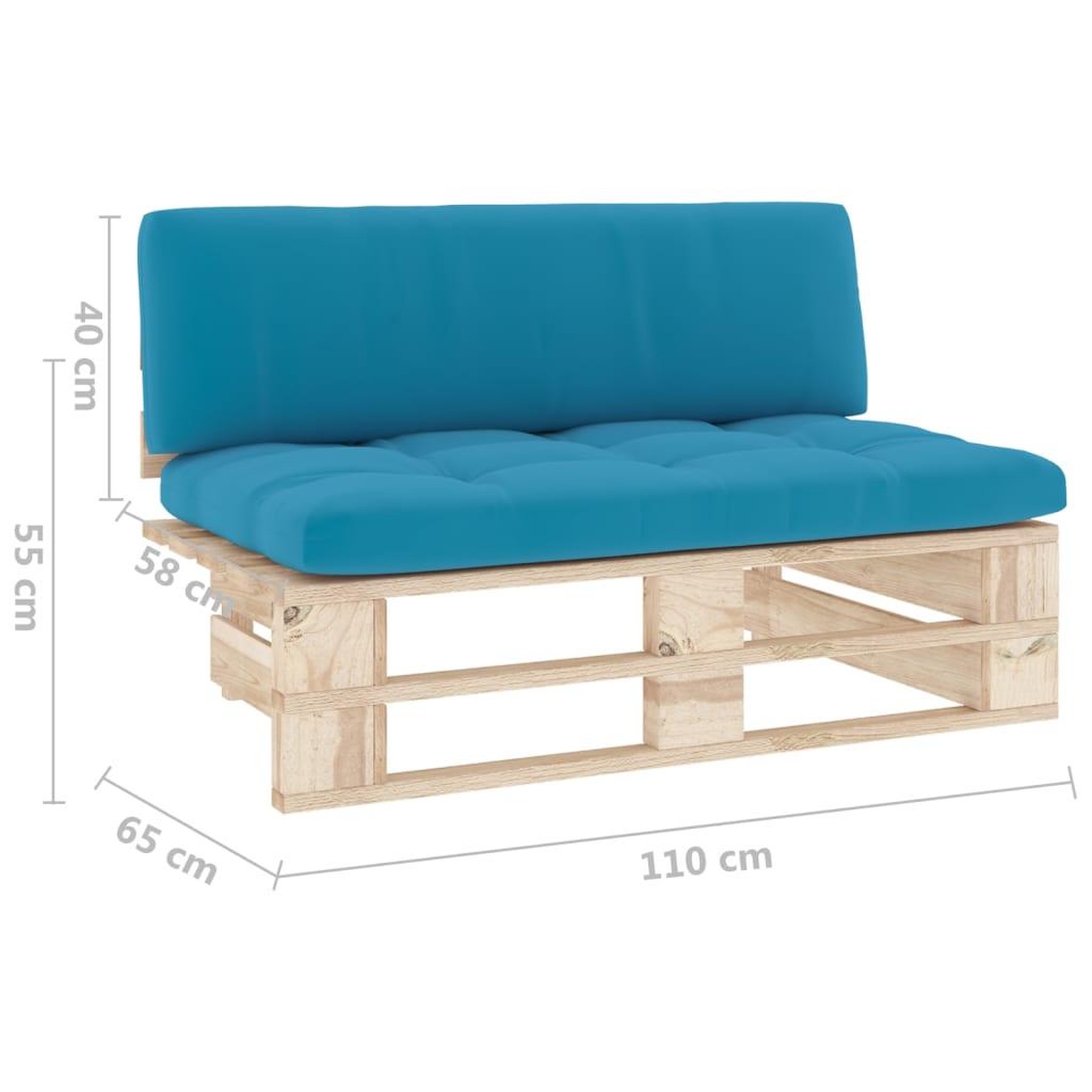Voir la diapositive 6 : VIDAXL Canape central palette de jardin bois de pin impregne
