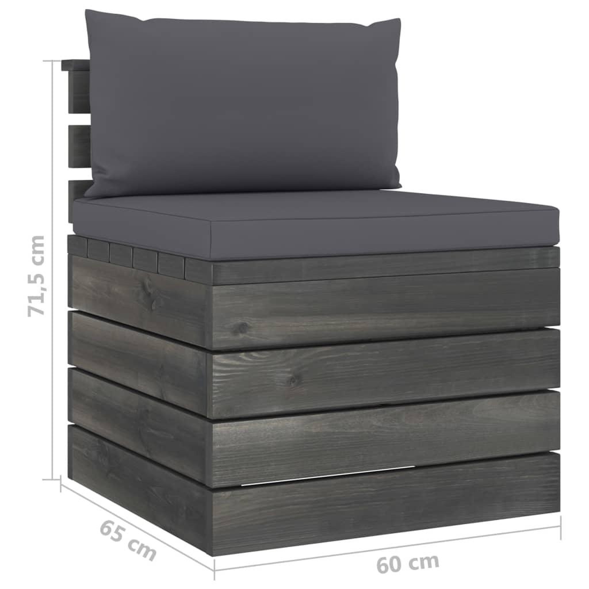 Voir la diapositive 6 : VIDAXL Salon palette de jardin 3 pcs avec coussins Bois de pin massif