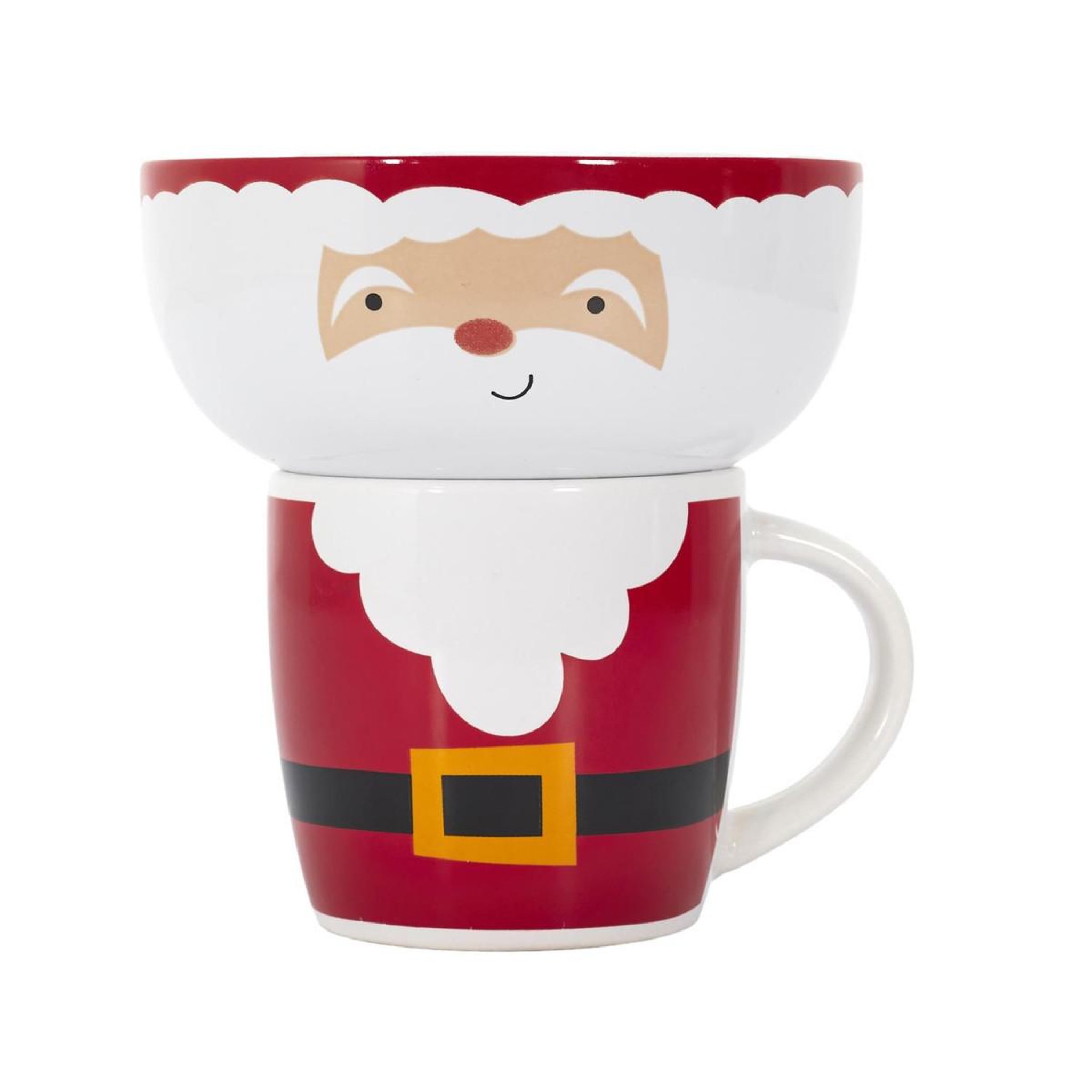 The Home Deco Factory Bol & mug de noël  santa  14cm rouge