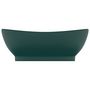 Voir la diapositive 3 : VIDAXL Lavabo ovale a trop-plein Vert fonce mat 58,5x39 cm Ceramique