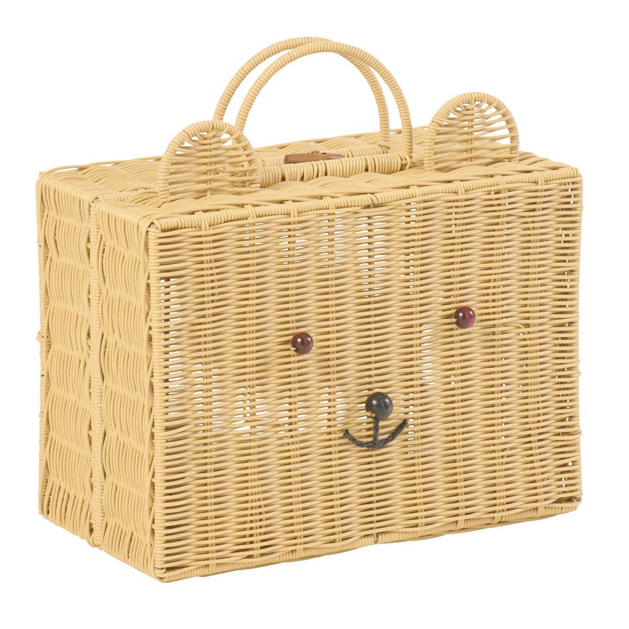 J-LINE Valise déco enfant ours  napoleon  35cm naturel