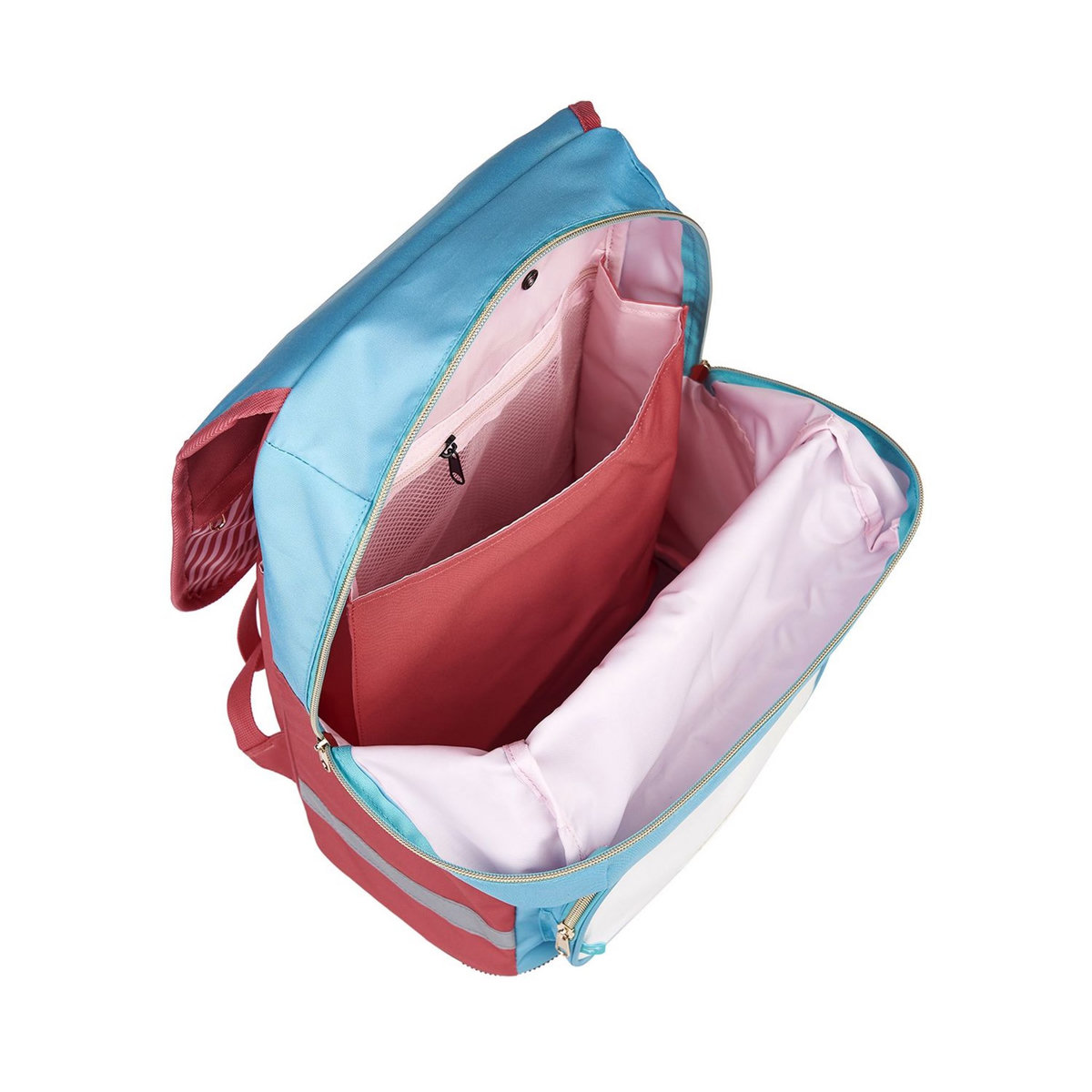 AUCHAN Sac à dos à roulettes rose et bleu Fashion Mermaid