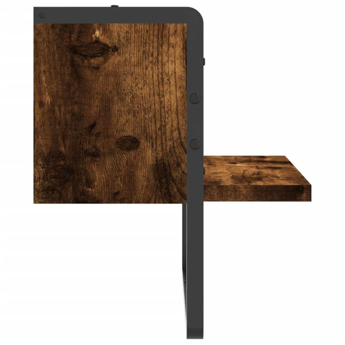 VIDAXL Etagere murale avec barre chene fume 30x25x30 cm