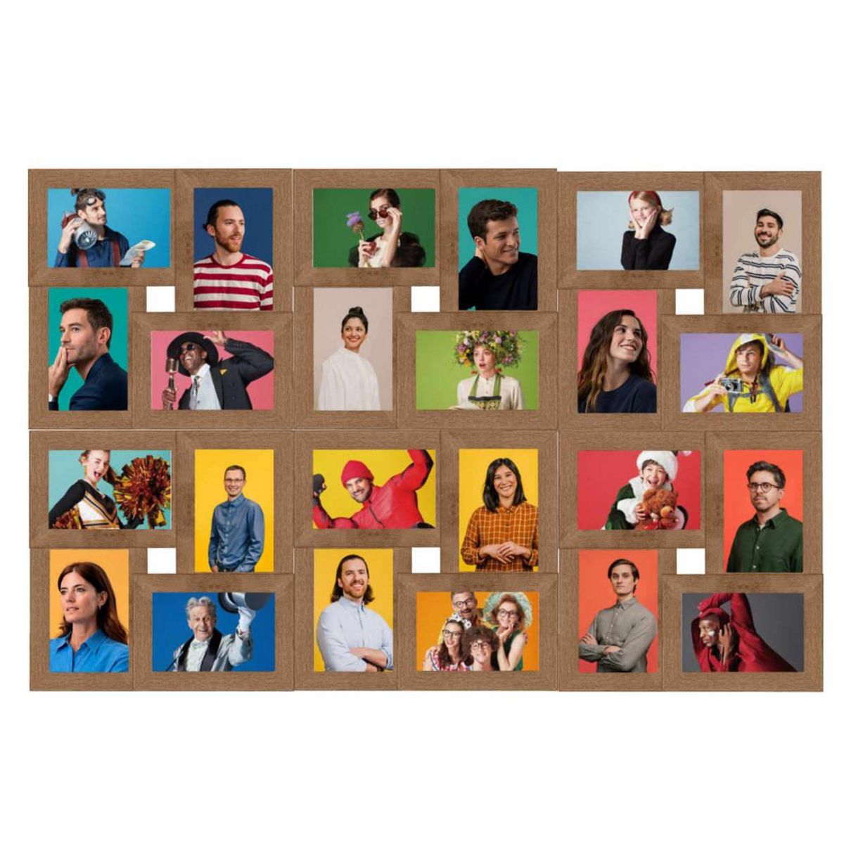 VIDAXL Collage de cadres photo de photo 24x(13x18 cm) Marron clair MDF