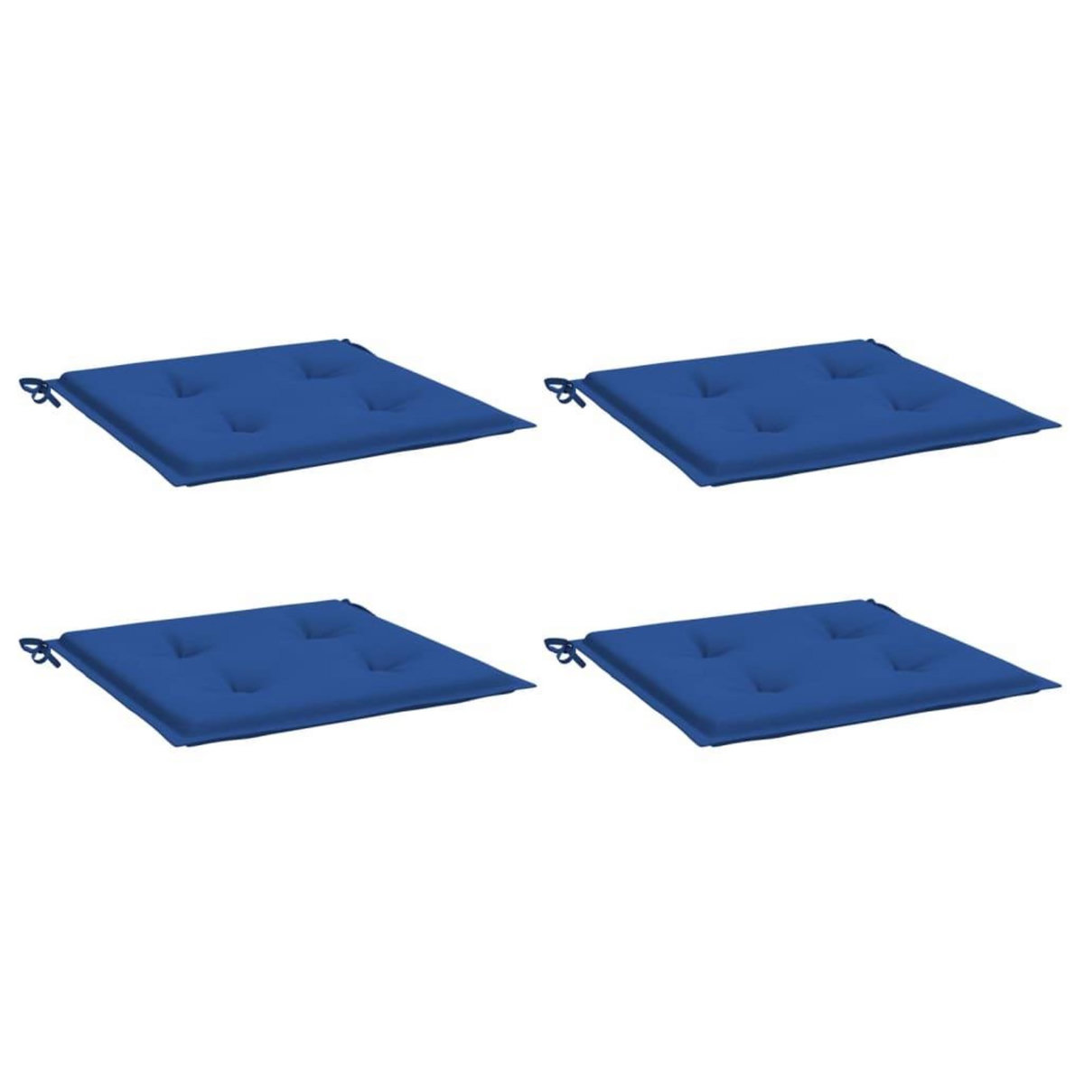 VIDAXL Coussins de chaise de jardin lot de 4 bleu royal 40x40x3 cm