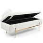 Voir la diapositive 3 : Paris Prix Banquette & Coffre Bouclette  Loyd  140cm Blanc