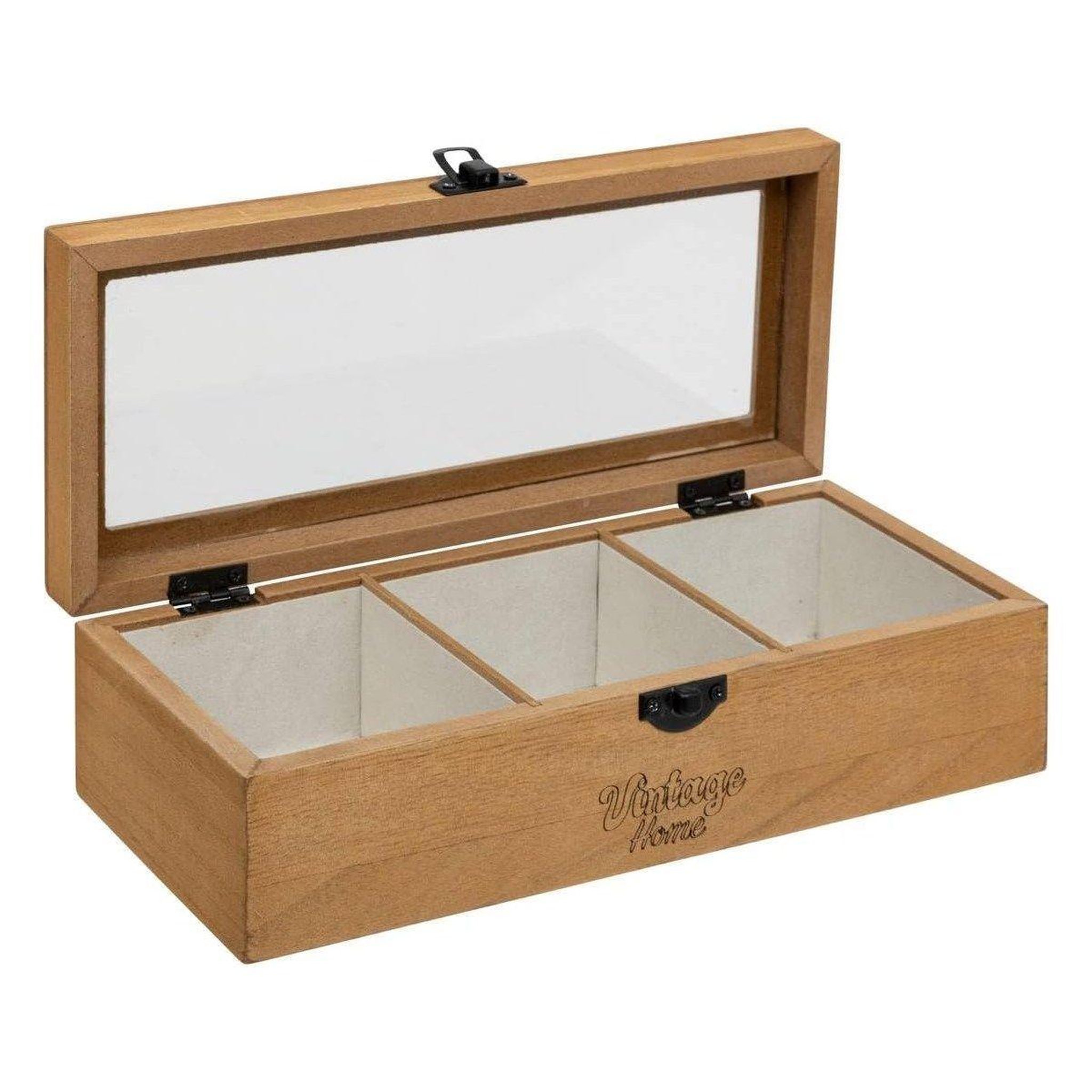 Voir la diapositive 2 : ATMOSPHERA Boîte à bijoux en bois  be vintage  25cm naturel
