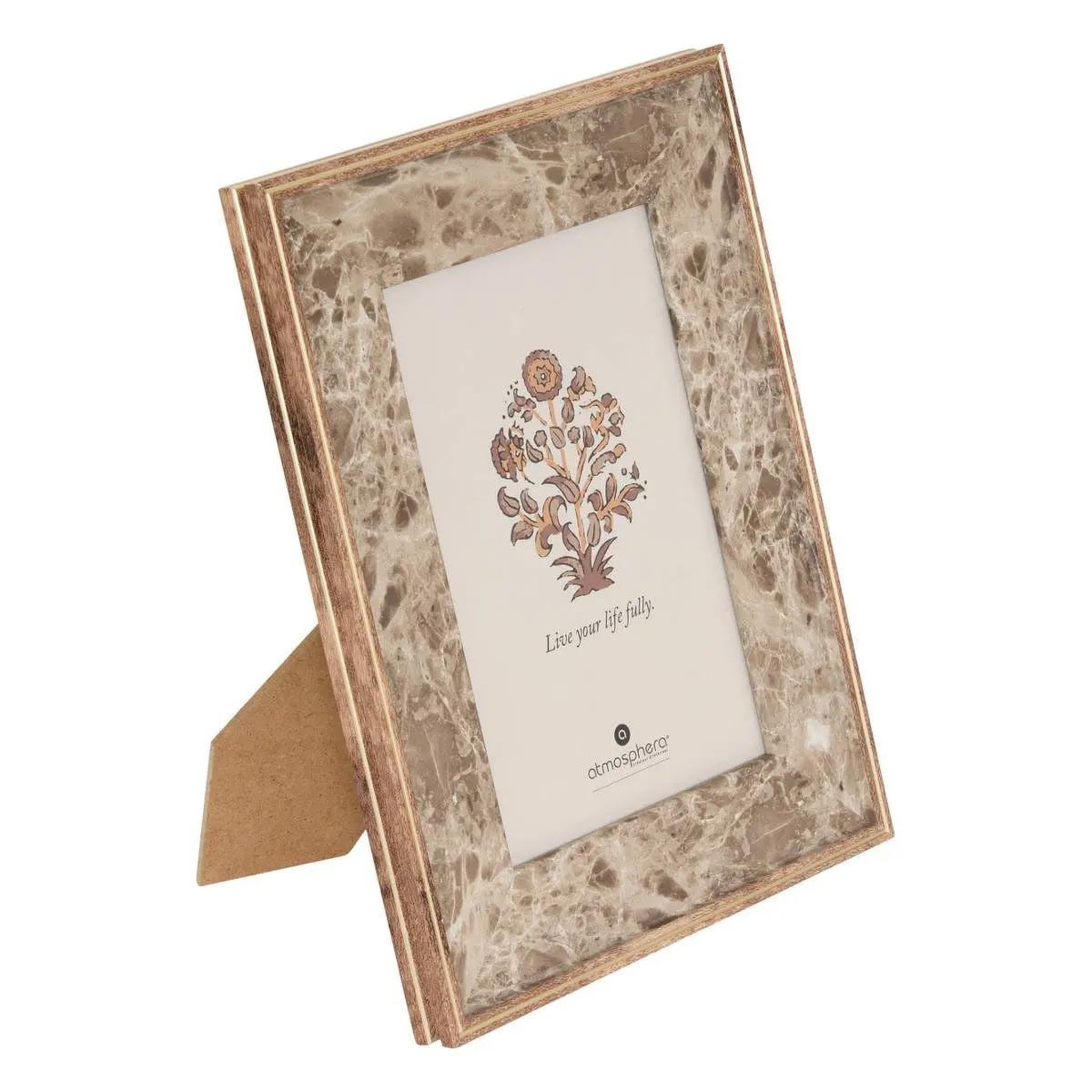 ATMOSPHERA Cadre photo effet marbre  mable  10x15cm marron
