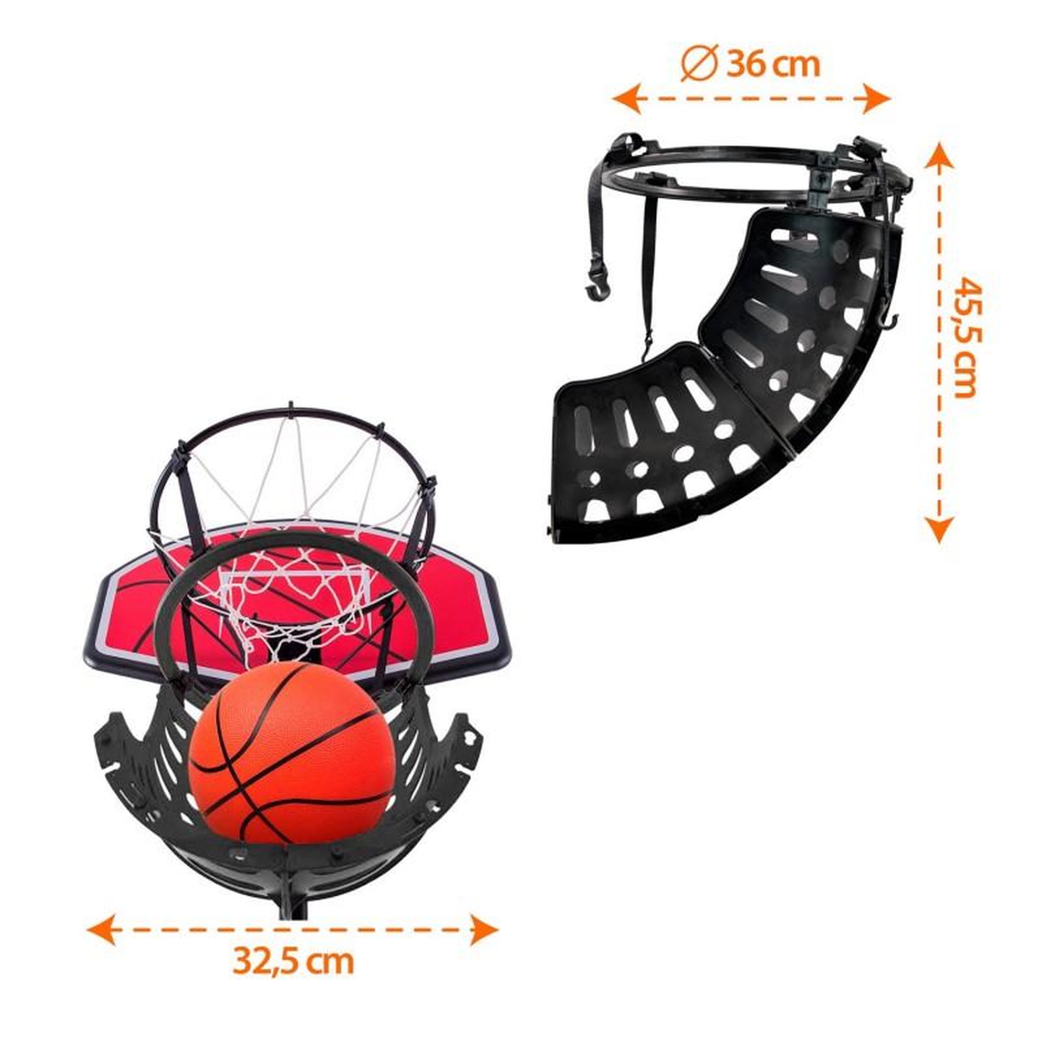 Voir la diapositive 3 : BUMBER Retour de Ballon de Basket-Ball - Système de Renvoi du Ballon de Basket