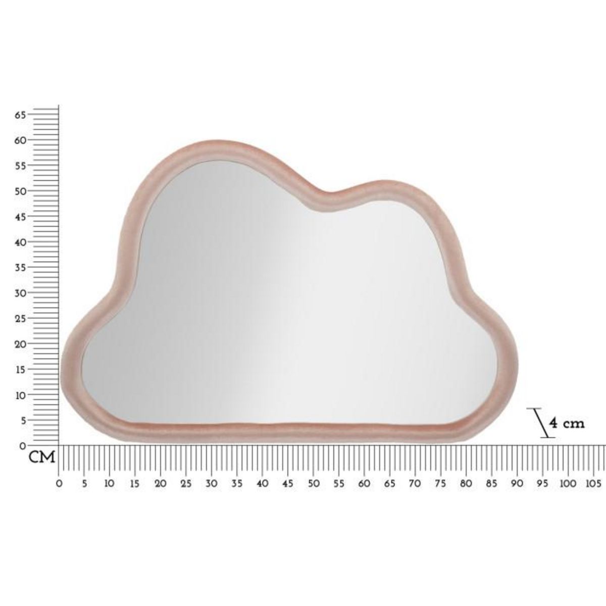 Paris Prix Miroir Mural en Velours  Cloud  90cm Rose