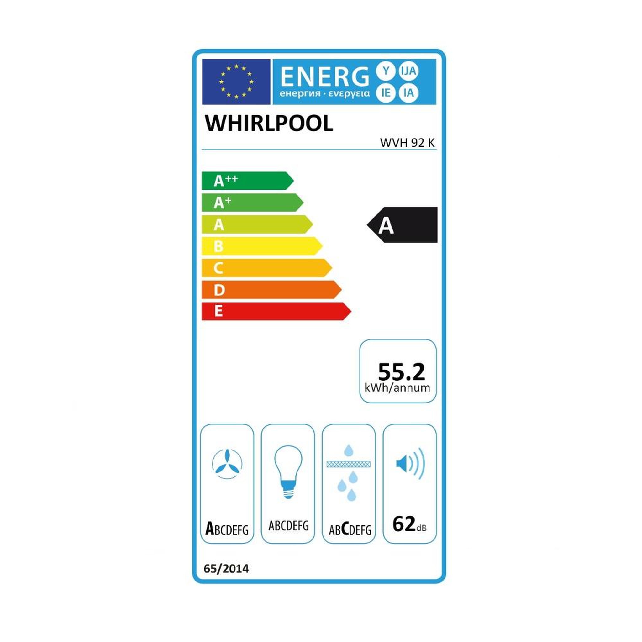 Voir la diapositive 2 : Whirlpool Table de cuisson aspirante induction 83cm 4 feux 7500w noir - wvh92k/1