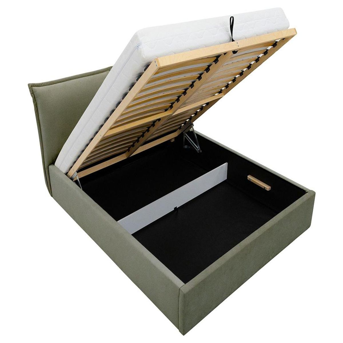 BEST MOBILIER John - lit coffre - 140x200 cm - en velours - sommier inclus