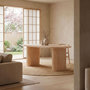 Voir la diapositive 4 : Paris Prix Table Ovale Effet Travertin  Miriam  180cm Beige