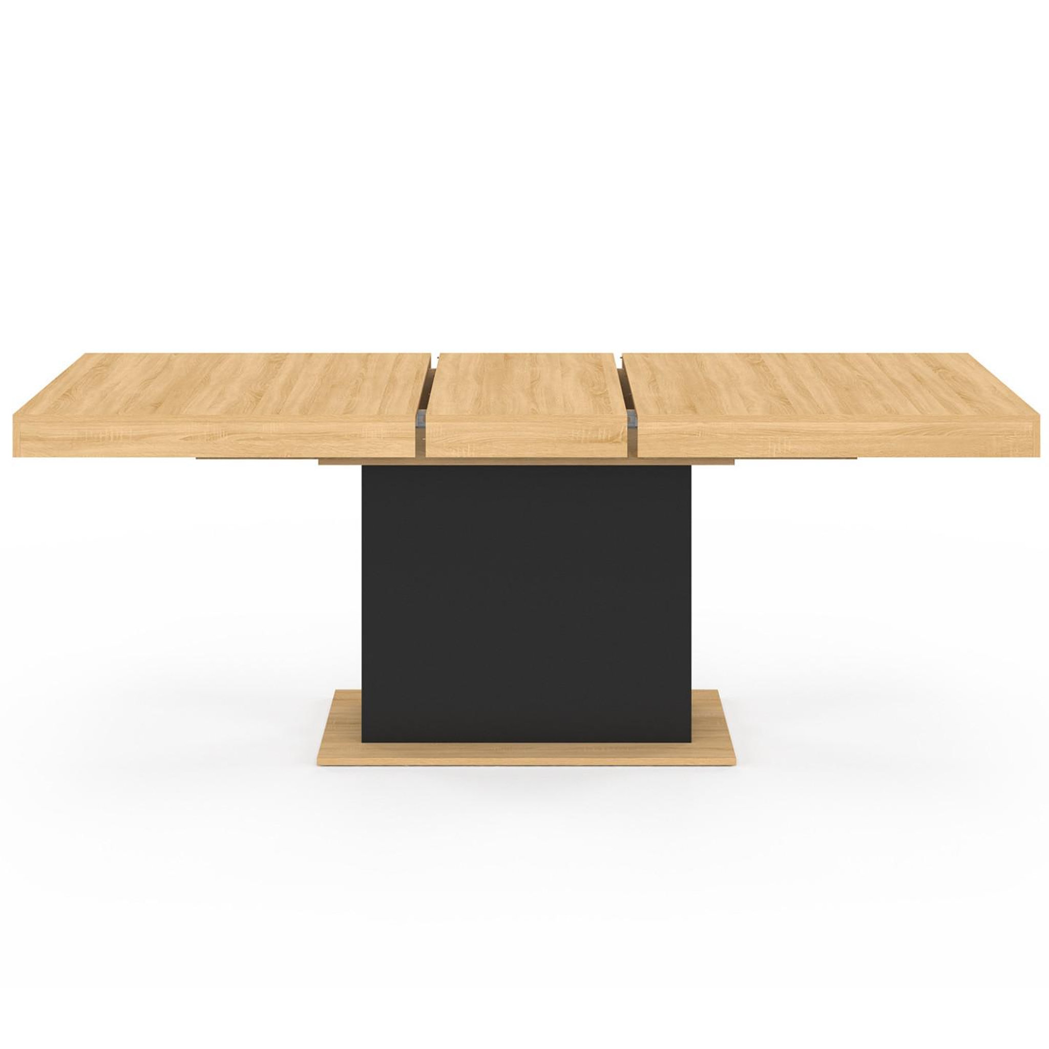 Voir la diapositive 3 : ID MARKET Table à manger extensible rectangle eden 6-10 personnes bois et noir 160-200 cm