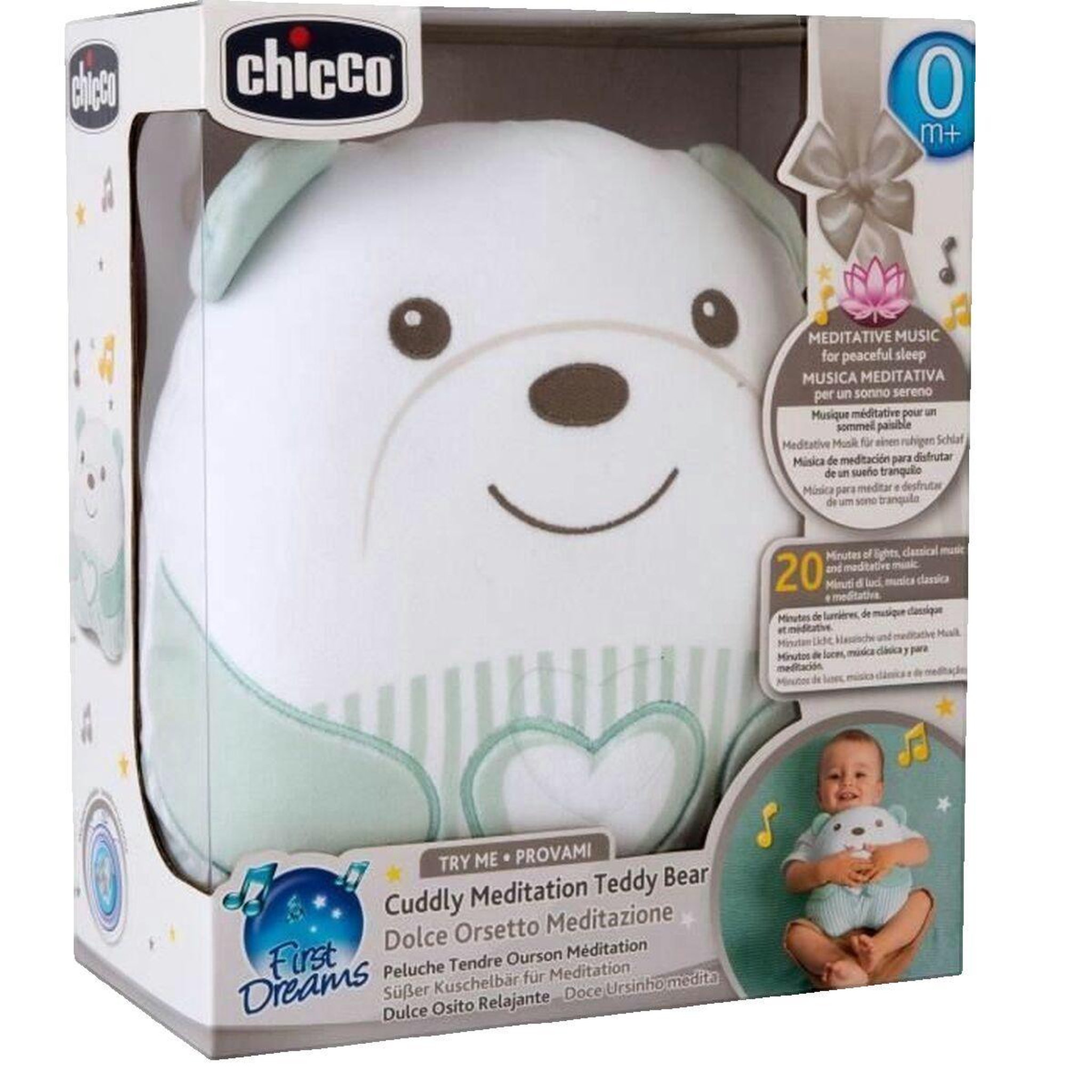 Voir la diapositive 2 : CHICCO Peluche Chicco Ourson Vert doux avec musique relaxante