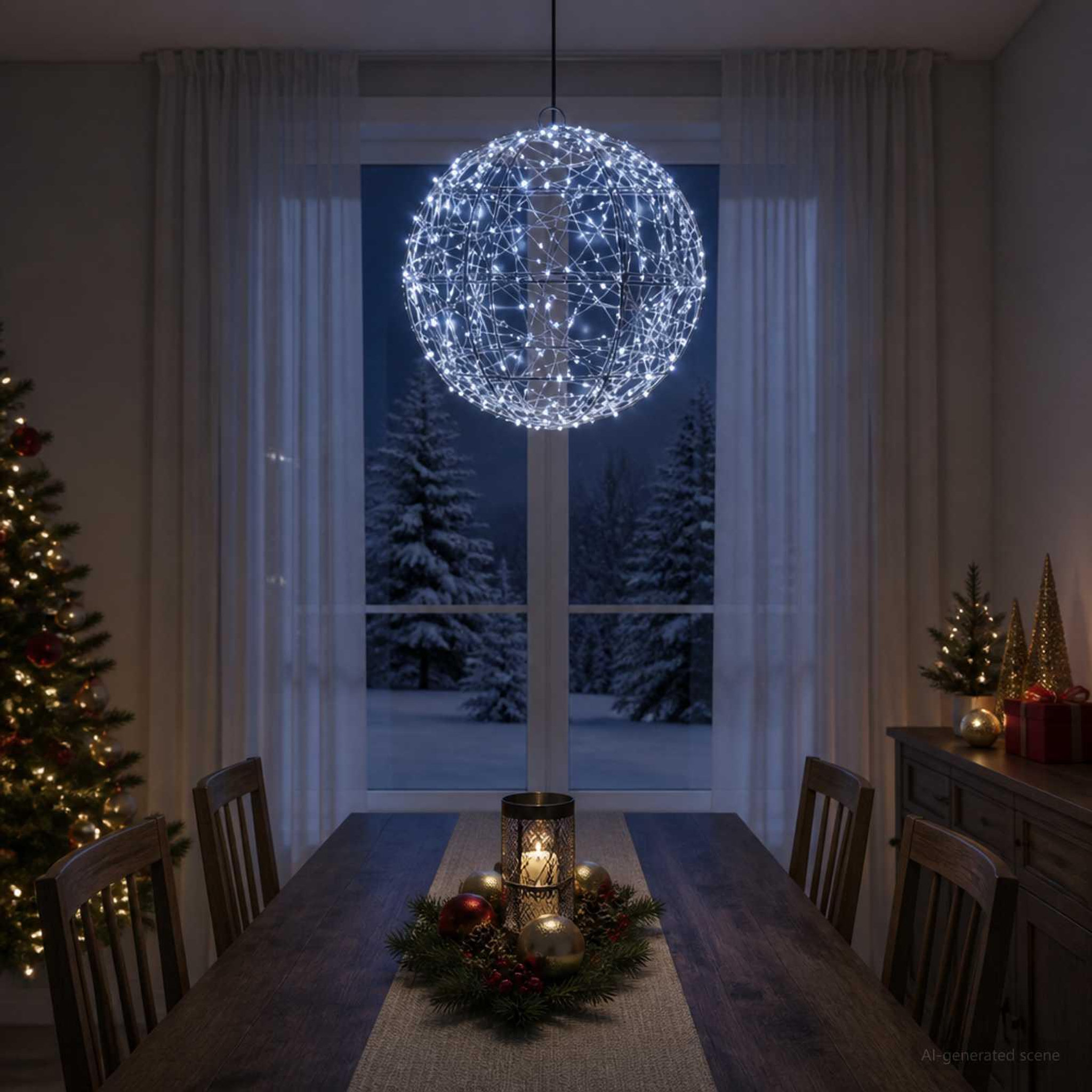 Voir la diapositive 2 : VIDAXL Lumiere de finial de Noël 300 LED Blanc froid Ø 30 x 32 cm