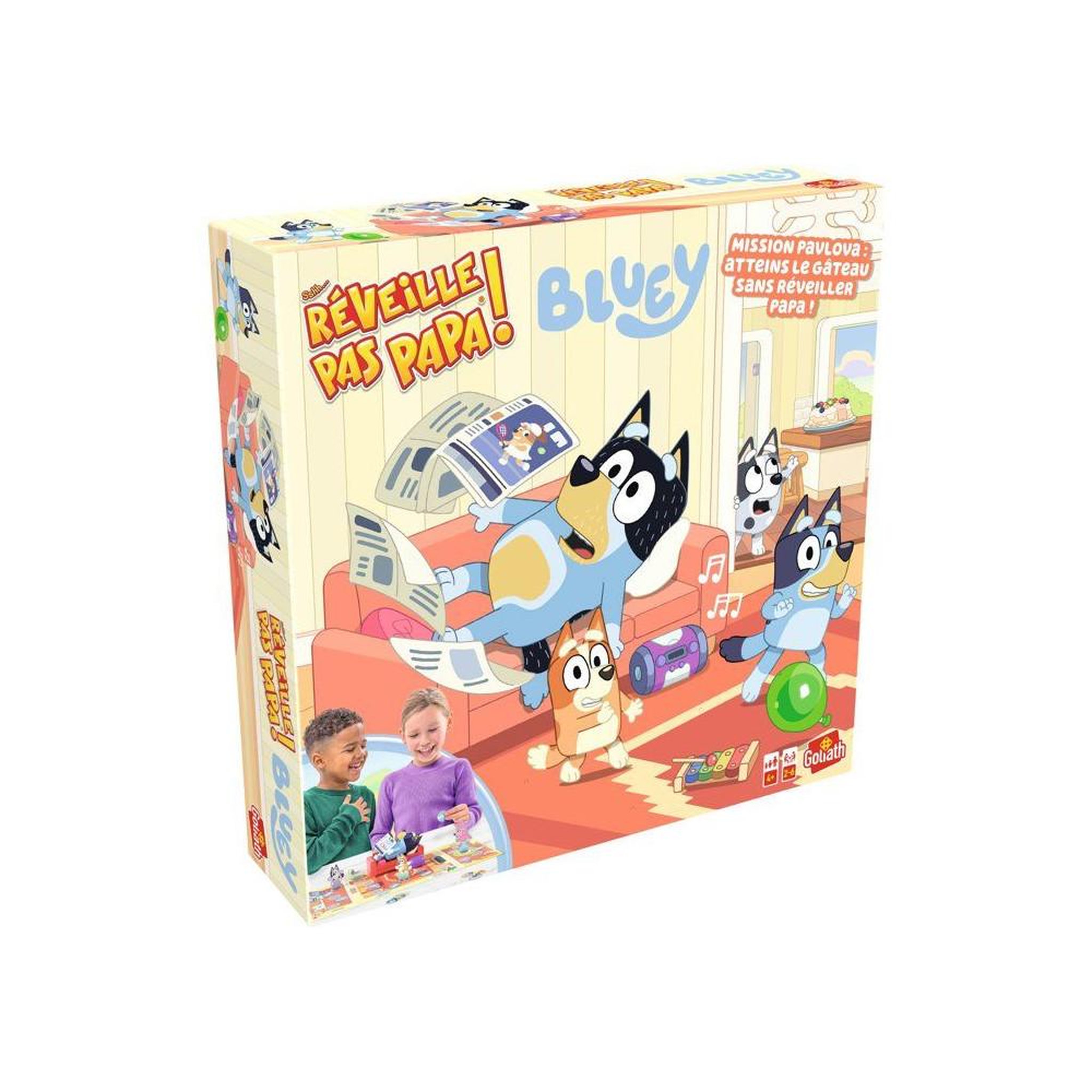 Voir la diapositive 5 : GOLIATH Jeu de société Bluey Sshh... ne réveille pas papa, suspense et hasard, 2 à 6 joueurs