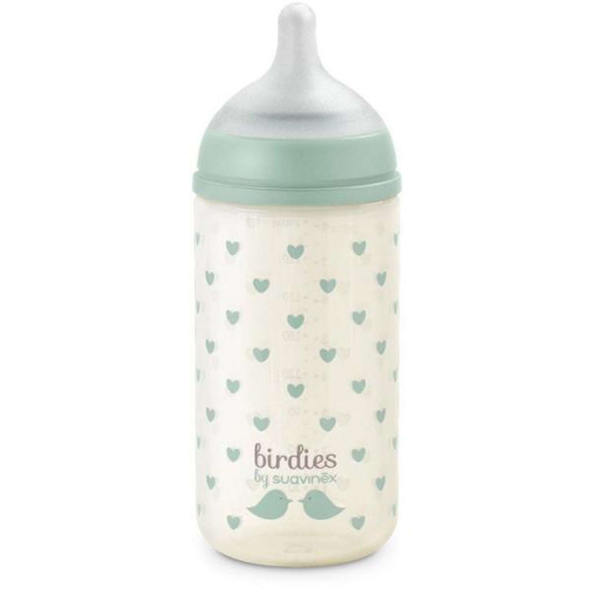Suavinex Biberon verre - suavinex - birdies - tétine sx pro s - 240 ml - 3 a 6 mois- vert