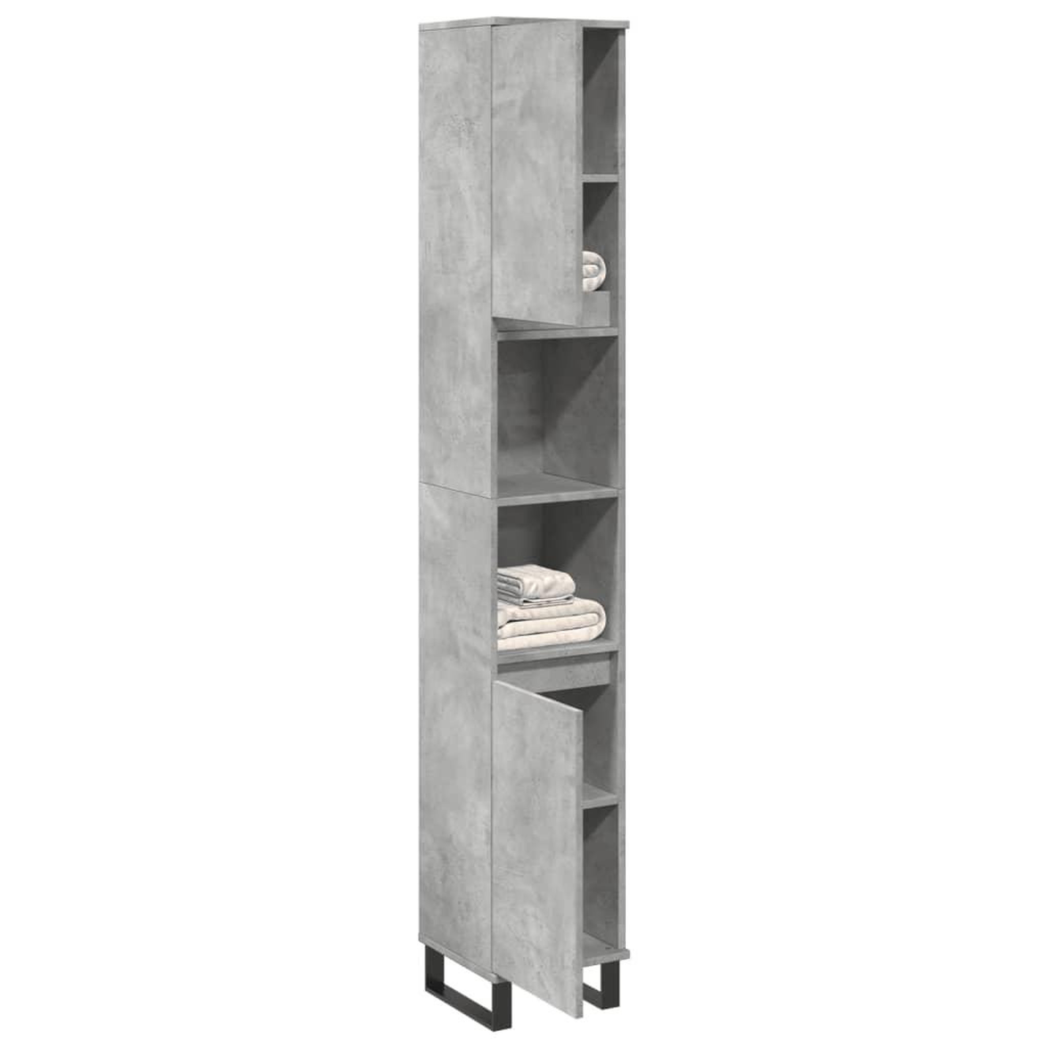 VIDAXL Armoire de salle de bain gris beton 30x30x190 cm